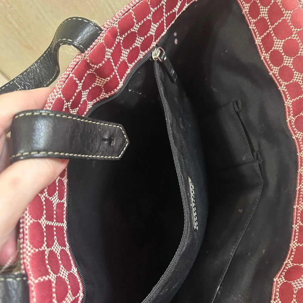 Kate Spade New York NOEL Pink Signature Dot Tote Carryall Black Leather Bag